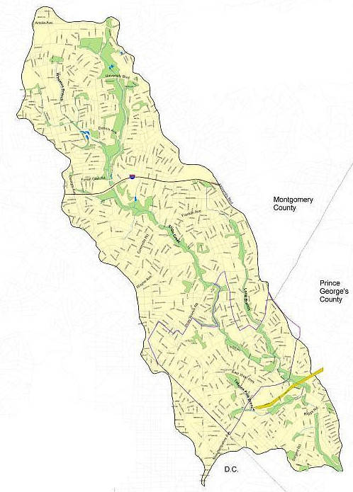 Trail Guide Map Overview Park Dept Map of Sligo Creek Park - Trail Guide to Sligo Park Trails