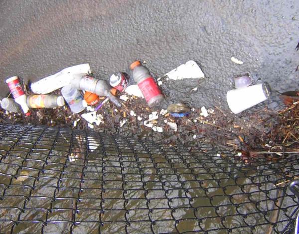 photo of newly installed trash screen 2004