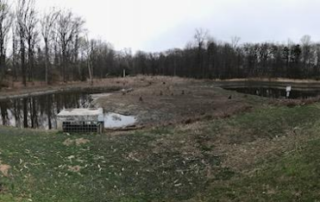 stormwater ponds before a storm near University Boulevard