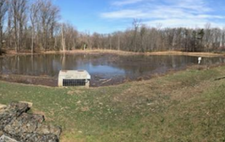 smart stormwater ponds after a storm completely full near University Boulevard