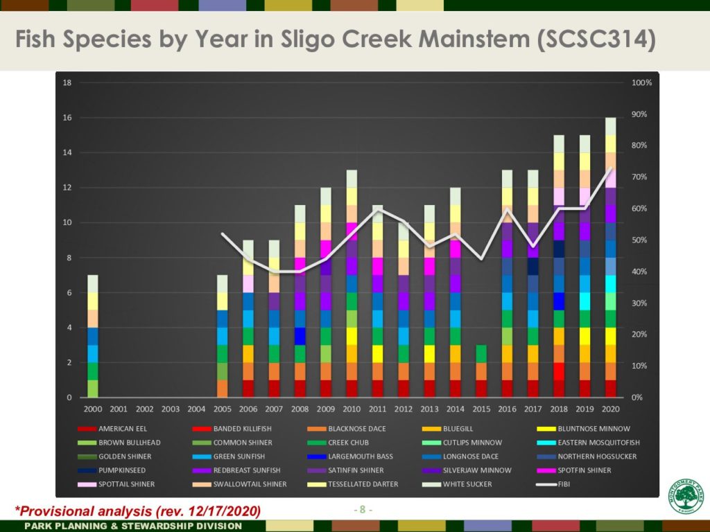 FIsh Species by Year in Sligo Mainstem at SCSC314