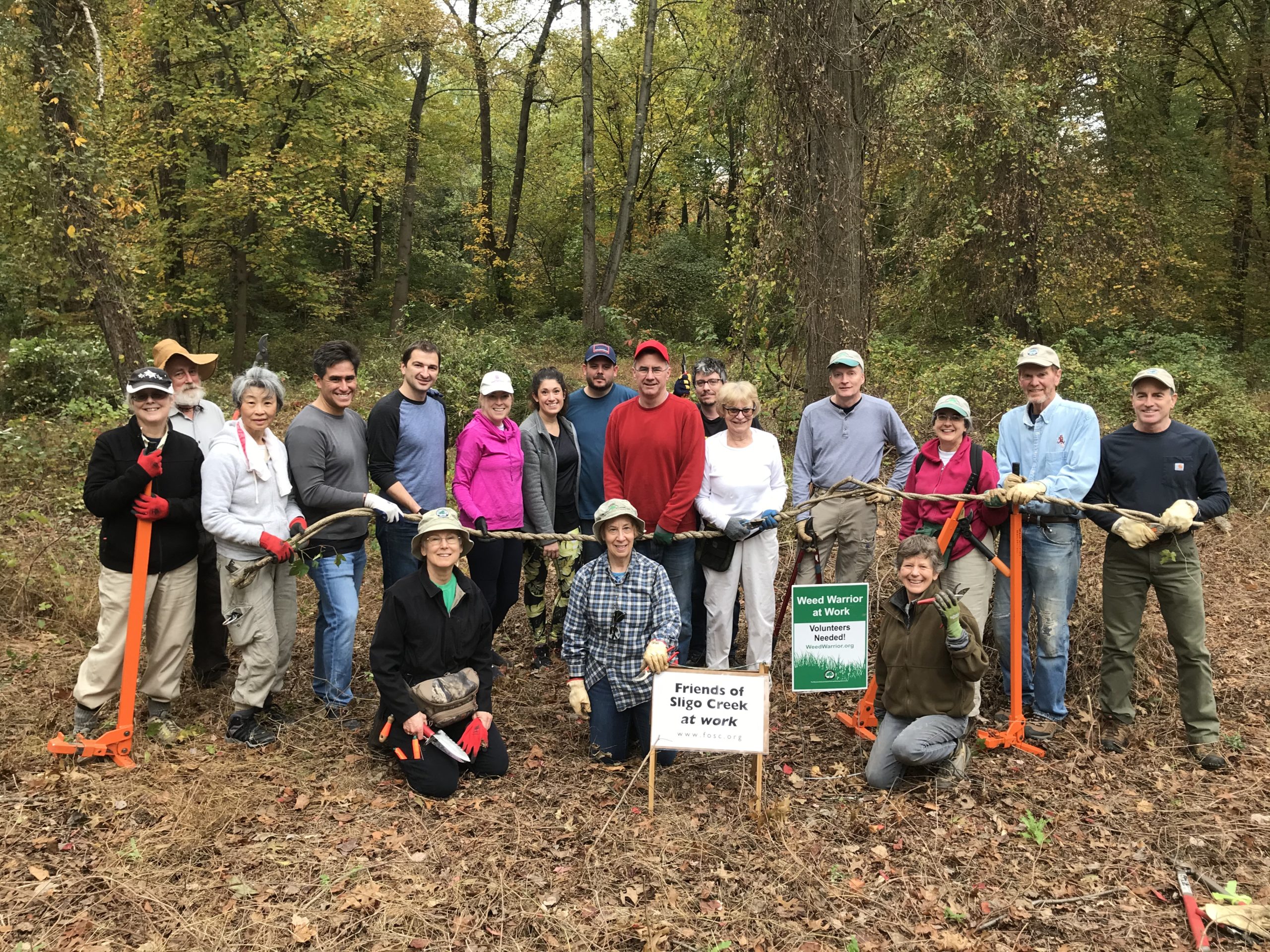 Weed warriors and team after tackling Bittersweet in Sligo, Oct 2019