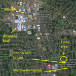 Map of Wheaton Branch Flood Mitigation Project - issues