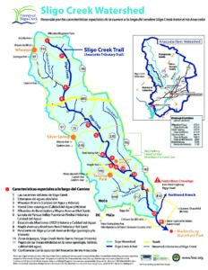 Sligo Creek Trail Special Features Map in Spanish