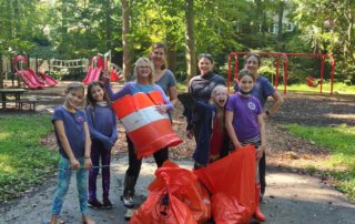 The mighty sweepers of Girl Scout troop 34039 in Section 10 Lower Long Branch