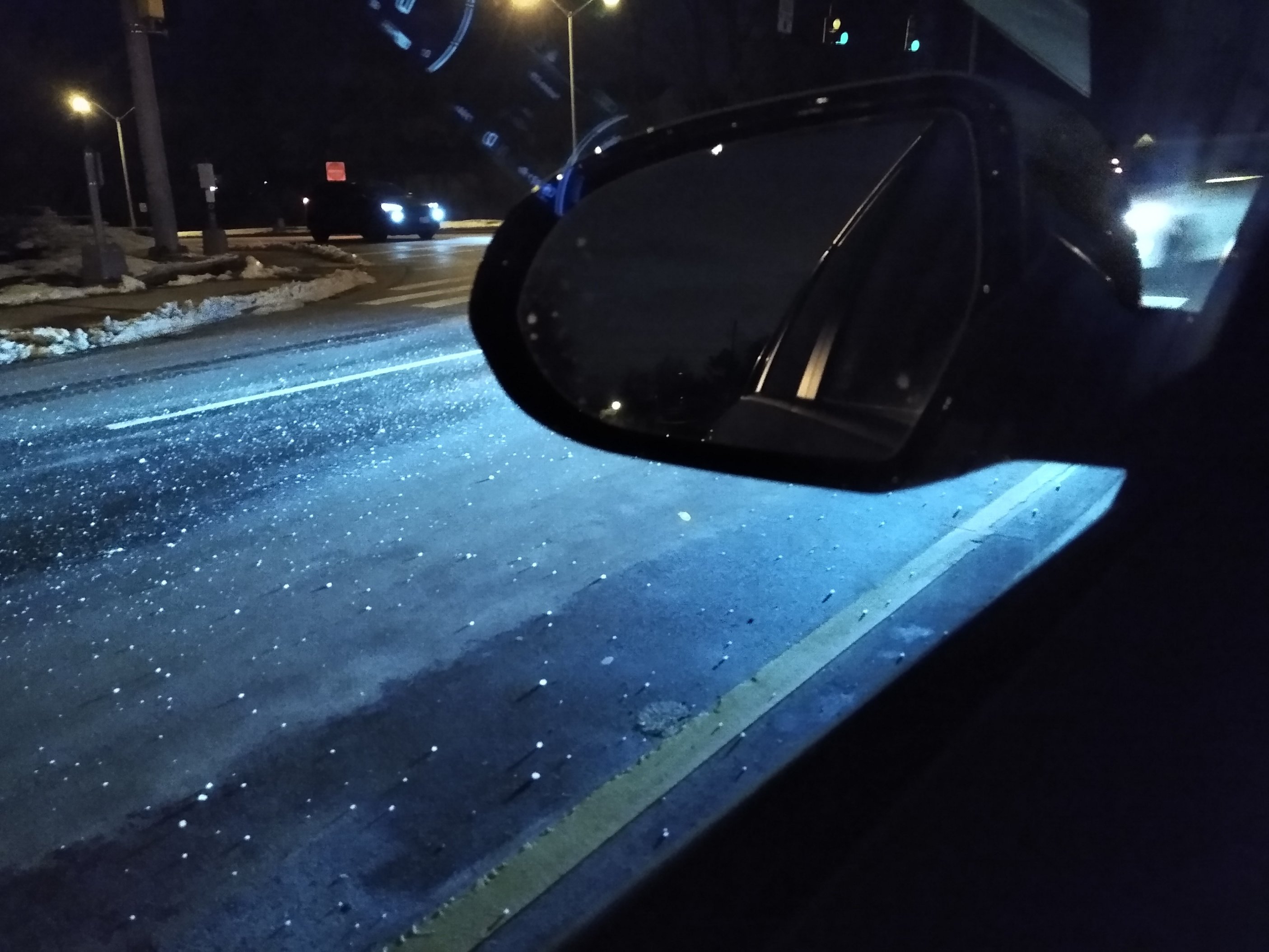 Road Salt spread unnecessarily on a cleared roadway