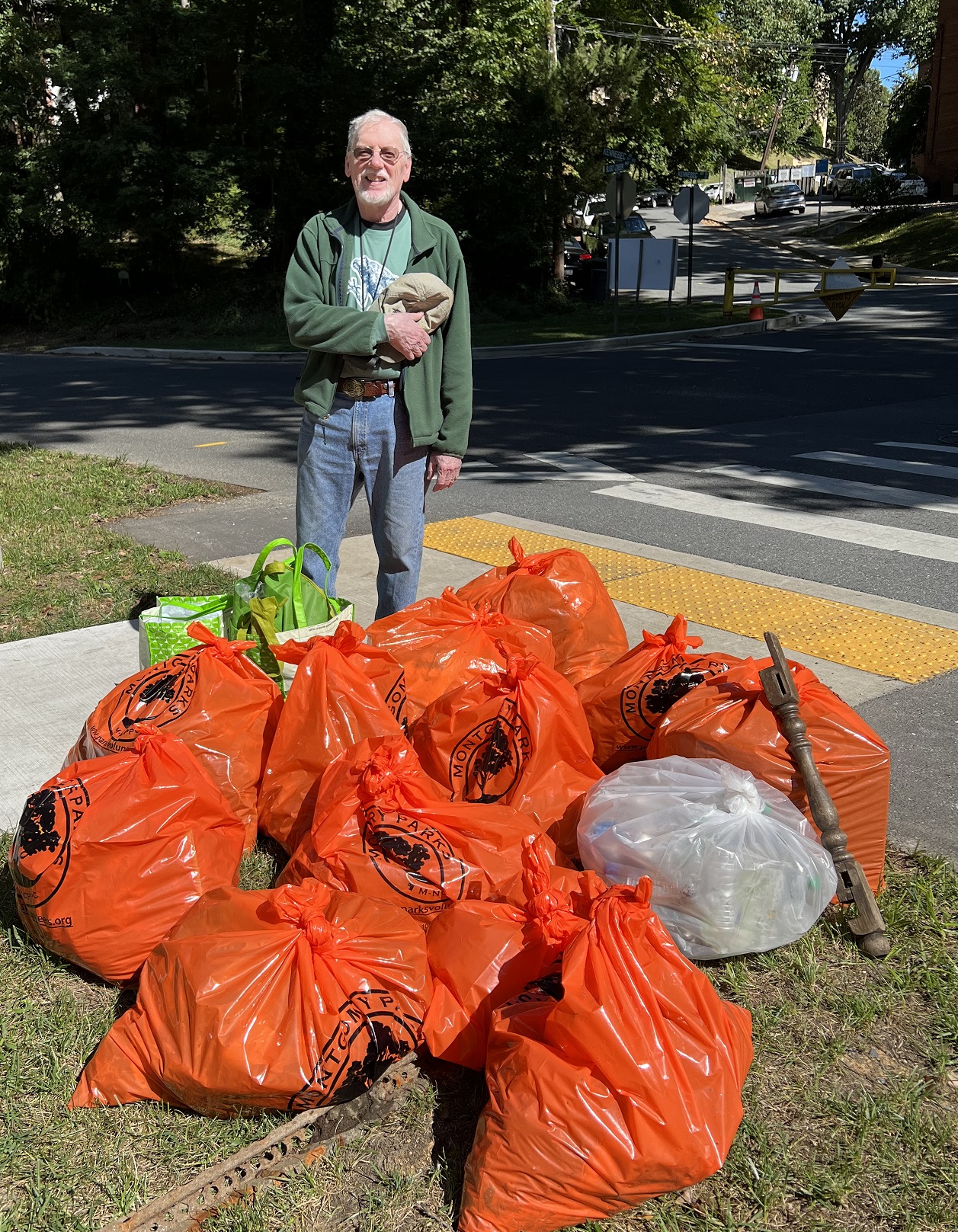 Bruce Sidwell with the Section 4 haul of trash.