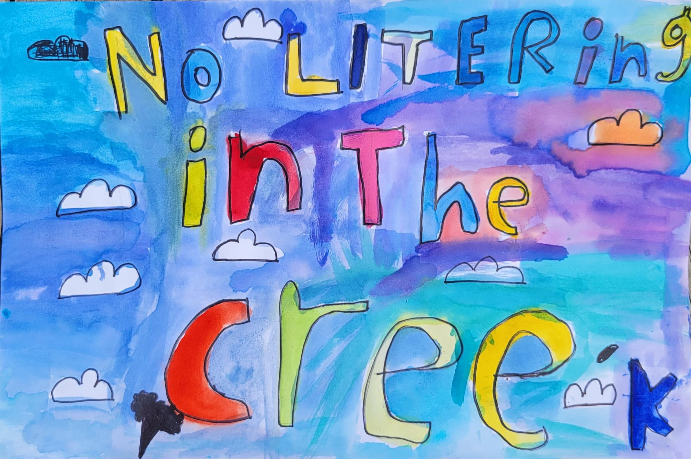 No Littering In The Creek by Asta